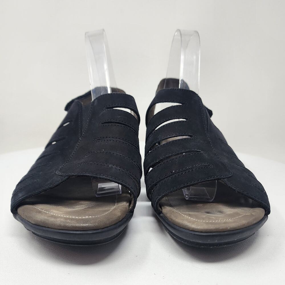 Mephisto Praline Air-Relax Sandal EU40/US10 Black Nubuck Leather Strappy Shoes - Picture 4 of 14